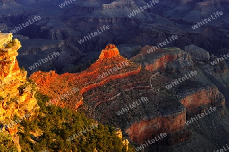 Sonnenaufgang Yaki Point, Grand Canyon South Rim, Sued Rand, Arizona, Suedwesten, USA
