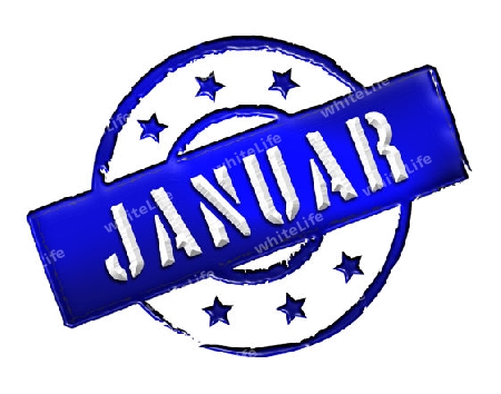 Sign, symbol, stamp or icon for your presentation, for websites and many more named JANUAR