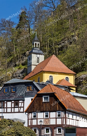 Umgebindehäuser und Bergkirche in Oybin