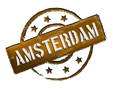 Sign and stamp for your presentation, for websites and many more named Amsterdam