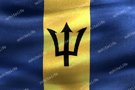 Barbados flag - realistic waving fabric flag