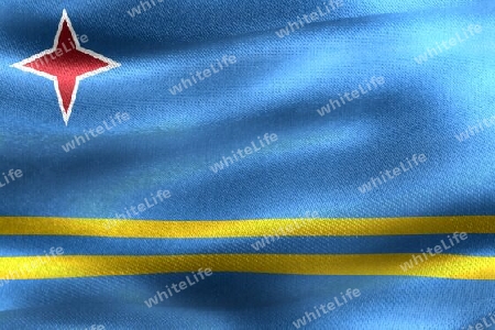Aruba flag - realistic waving fabric flag