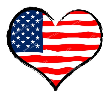 USA - The beloved country as a symbolic representation as heart - Das geliebte Land als symbolische Darstellung als Herz