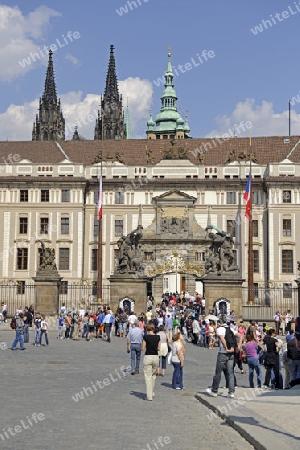 Prager Burg, Schlossplatz, Hradschin, Prag, Tschechische Republik, Europa