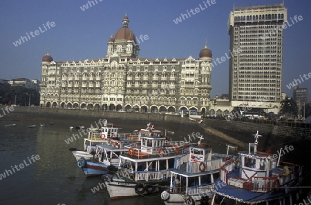 the Hotel Taj Mahal at the Gateway of India in the city of Bombay or Mumbai in India.