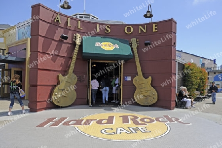 Hardrock Cafe am Pier 39 , Fisherman`s Wharf, Touristisches Zentrum  San Francisco, Kalifornien, USA