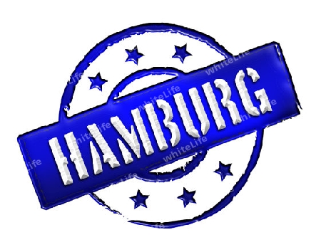 Sign and stamp for your presentation, for websites and many more named HAMBURG