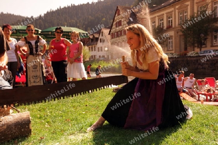 a summerfest in the old town of the villige Schiltach in the Blackforest in the south of Germany in Europe.