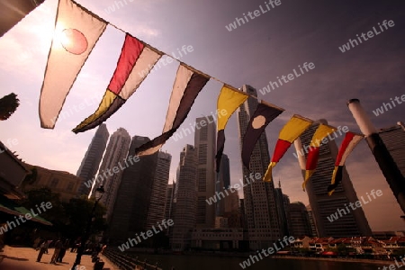 Die Skyline im Bankenviertel von Singapur im Inselstaat Singapur in Asien.