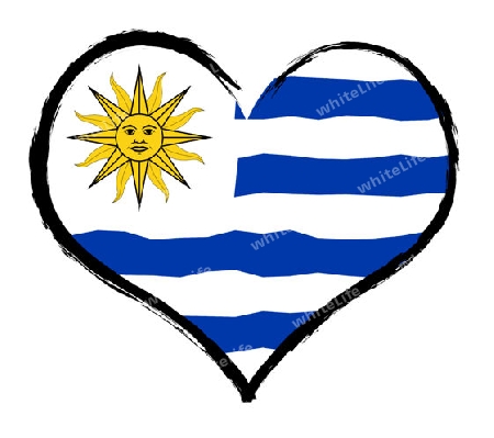 Uruguay - The beloved country as a symbolic representation as heart - Das geliebte Land als symbolische Darstellung als Herz