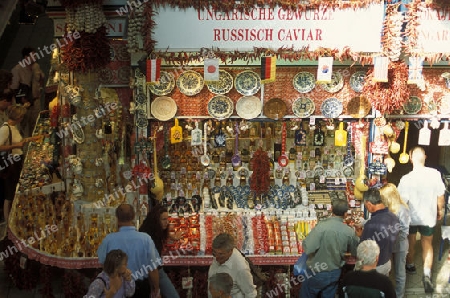 Die Markthalle in der Altstadt in der Hauptstadt von Ungarn in Osteuropa..