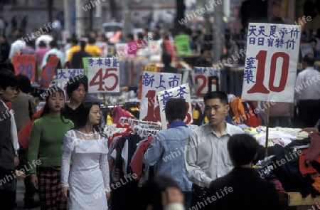 a market street in the city of Shenzhen north of Hongkong in the province of Guangdong in china in east asia. 