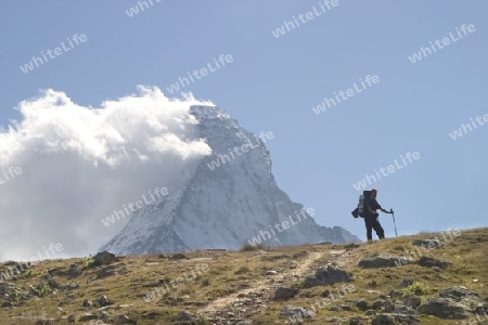 Matterhorn und Bergsteiger