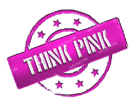 Sign, symbol, stamp or icon for your presentation, for websites and many more named THINK PINK