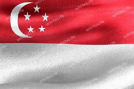 Singapore flag - realistic waving fabric flag