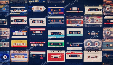 Collection of classic retro cassette tapes