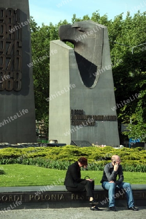 Das Denkmal fuer die Opfer vom Juni 1956 im Zentrum von Poznan im westen von Polen. 