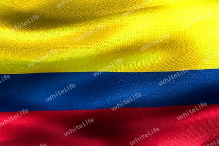 Colombia flag - realistic waving fabric flag