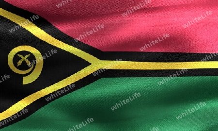 3D-Illustration of a Vanuatu flag - realistic waving fabric flag.