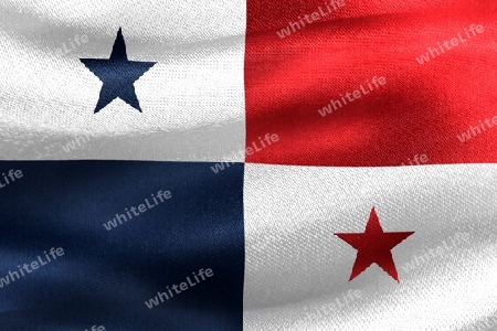 Panama flag - realistic waving fabric flag