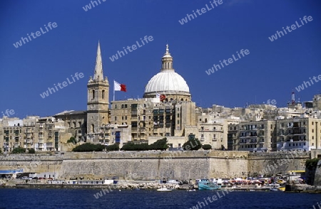 The St Paul Anglikan Cathedral at the Grand Harbour in the City of Valletta on Malta in Europe.