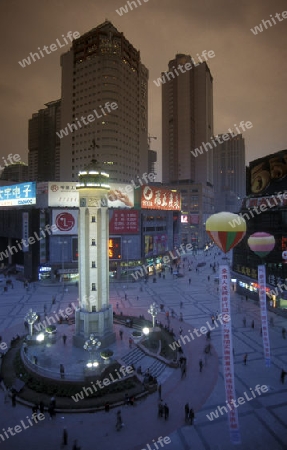 the main square in the city of Chongqing in the province of Sichuan in china in east asia. 