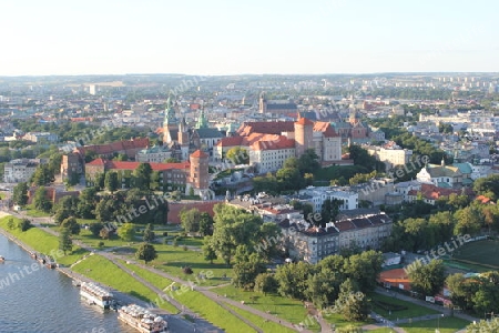 Luftaufnahme von Krakau: K?nigsburg Wawel, Polen / Aerial view of Krakow: Wawel Castle, Poland