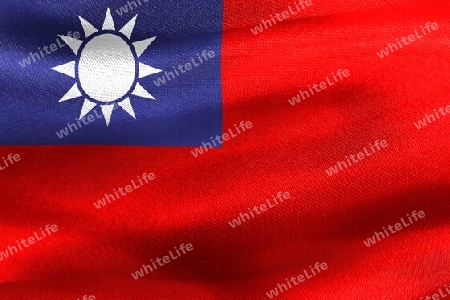 3D-Illustration of a Taiwan flag - realistic waving fabric flag.
