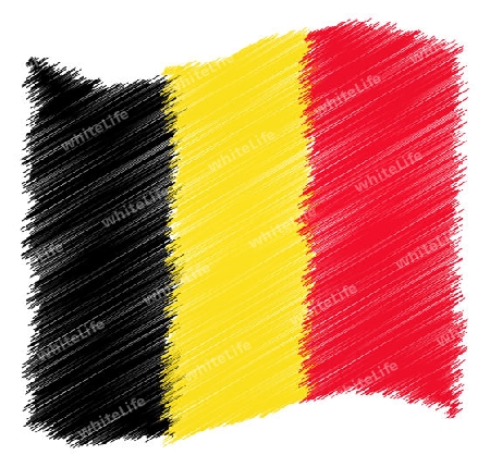 Sketch - Belgium - The beloved country as a symbolic representation as heart - Das geliebte Land als symbolische Darstellung als Herz