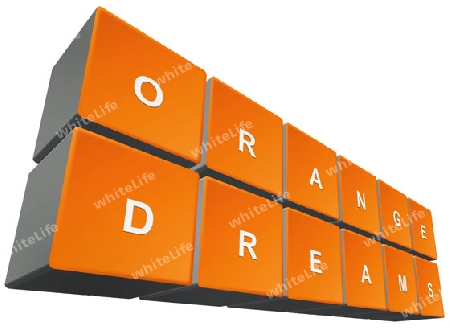 Orange blocks symbolize dreams - Baukl?tze symbolisieren orangefarbene Tr?ume