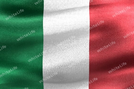 Italy flag - realistic waving fabric flag