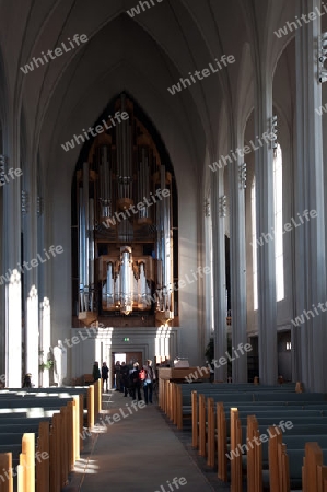 Hallgrimskirkja, Kirche in der n?rdlichsten Hauptstadt Europas, Innenansichten mit Orgel