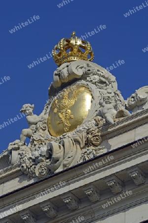 Preu?ischer Adler mit Krone auf dem Dank des wiedererbauten Stadtschlo? in Potsdam, Sitz der Landesregierung von Brandenburg, Deutschland