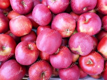Äpfel in der Verkaufskiste