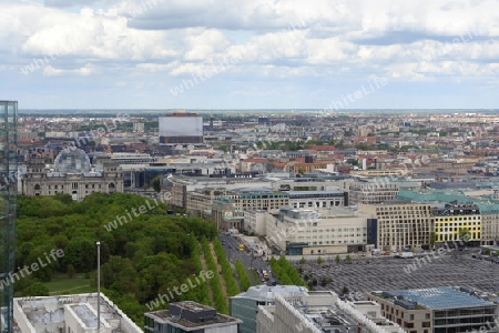 aerial view of Berlin (Germany) from the Daimler-Chrysler building