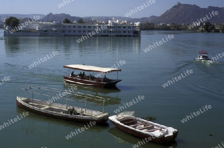 the Lake with the Palace in the town of  Udaipur in Rajasthan in India.