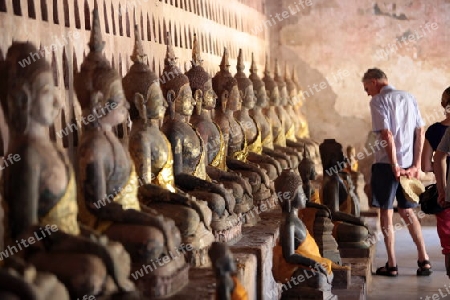 Der Wat Si Saket in Vientiane der Hauptstadt von Laos in Suedostasien. 
