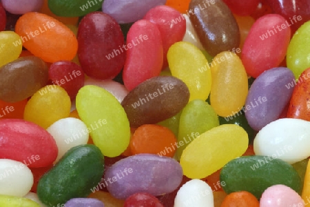 Bunte Jelly Beans als Hintergrund. Studioaufnahme.