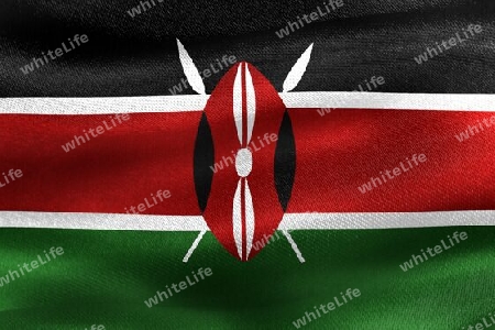 Kenya flag - realistic waving fabric flag