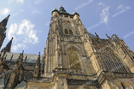 begehbarer Suedturm des Veitsdom, St. Veit, Burg von Prag, Hradschin, UNESCO-Weltkulturerbe, Tschechien, Tschechische Republik, Europa