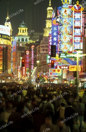 the Nanjing Dong Lu road in the City of Shanghai in china in east asia. 