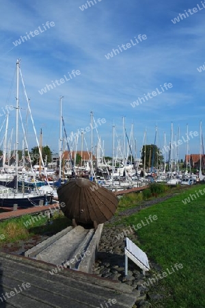 Yachthafen in Hindeloopen. Friesland, Niederlande