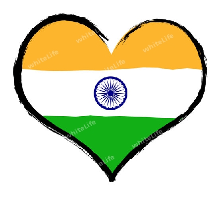India - The beloved country as a symbolic representation as heart - Das geliebte Land als symbolische Darstellung als Herz