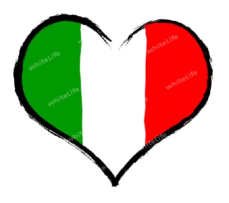Italy - The beloved country as a symbolic representation as heart - Das geliebte Land als symbolische Darstellung als Herz