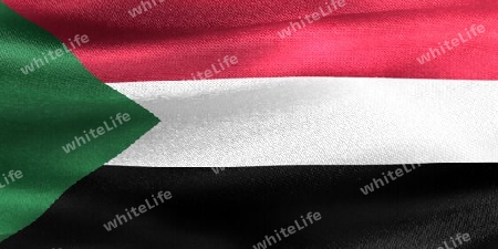 Sudan flag - realistic waving fabric flag