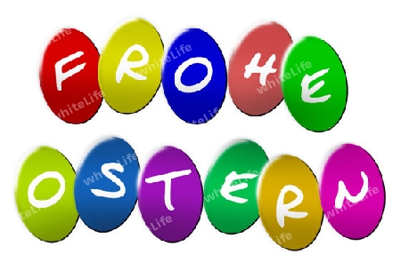Frohe Ostereier (Happy Eastereggs) as colorful illustration - Frohe Ostereier als bunte Illustration