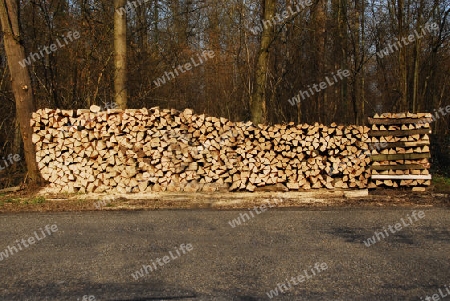 Gestapeltes Brennholz