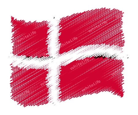 Sketch - Denmark - The beloved country as a symbolic representation as heart - Das geliebte Land als symbolische Darstellung als Herz