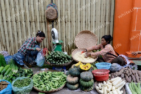 The Market in the old City of Siem Riep near the Ankor Wat Temples in the west of Cambodia.
