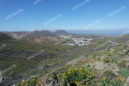Berglandschaft mit Blick in Richtung Haria,  Lanzarote